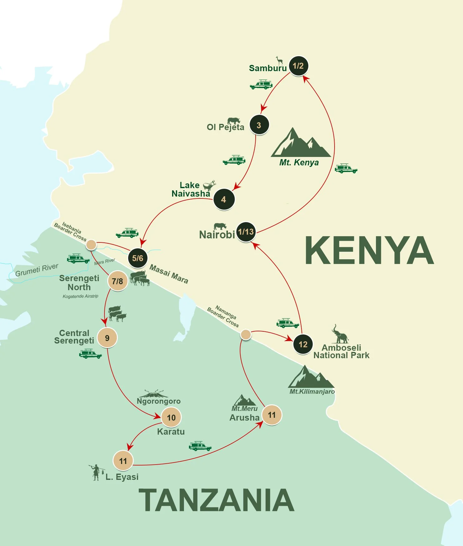 Kenya-Tanzania-map